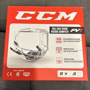 *New* CCM FV1 Full Face Hockey Visor Bubble Size Senior / Adult Universal Fit